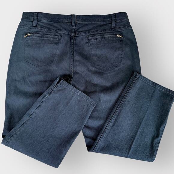 Talbots Petites Denim Cropped Straight Leg Stretch Jeans Size 14P Washed Black - Picture 3 of 12